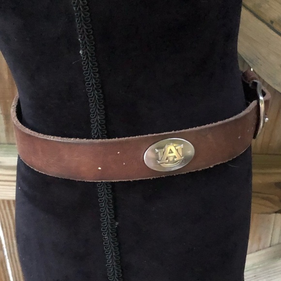 Zep-Pro Auburn Full Grain Leather Belt with Silver Metal AU Conchos Size L - Picture 4 of 6